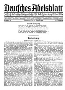 Deutsches Adelsblatt, Nr. 33, 52 Jahrg., 11 August 1934