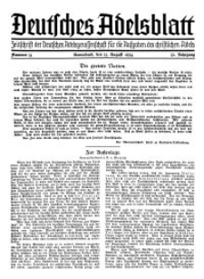 Deutsches Adelsblatt, Nr. 35, 52 Jahrg., 25 August 1934