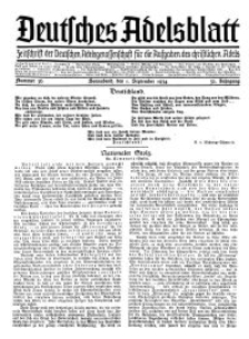 Deutsches Adelsblatt, Nr. 36, 52 Jahrg., 1 September 1934