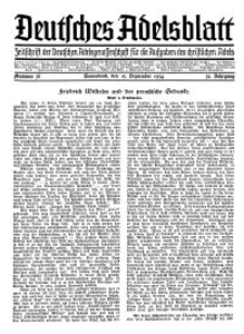 Deutsches Adelsblatt, Nr. 38, 52 Jahrg., 15 September 1934
