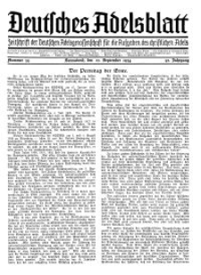 Deutsches Adelsblatt, Nr. 39, 52 Jahrg., 22 September 1934