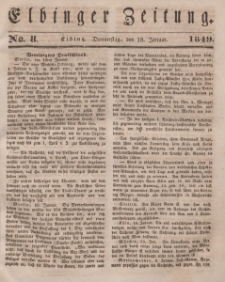 Elbinger Zeitung, No. 8 Donnerstag, 18. Januar 1849