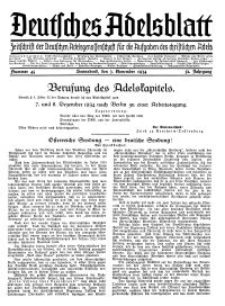 Deutsches Adelsblatt, Nr. 45, 52 Jahrg., 3 November 1934