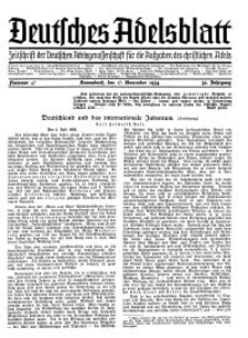 Deutsches Adelsblatt, Nr. 47, 52 Jahrg., 17 November 1934