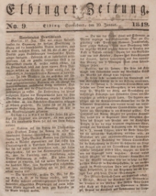 Elbinger Zeitung, No. 9 Sonnabend, 20. Januar 1849