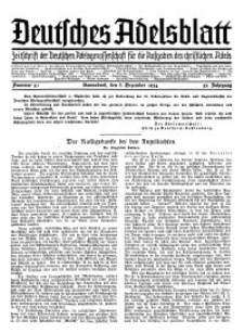 Deutsches Adelsblatt, Nr. 50, 52 Jahrg., 8 Dezember 1934