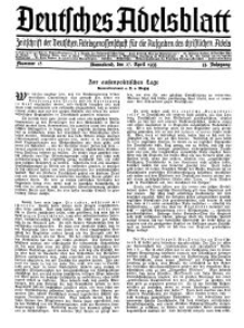 Deutsches Adelsblatt, Nr. 18, 53 Jahrg., 27 April 1935