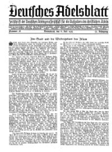 Deutsches Adelsblatt, Nr. 28, 53 Jahrg., 6 Juli 1935