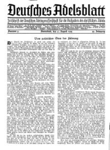 Deutsches Adelsblatt, Nr. 33, 53 Jahrg., 10 August 1935