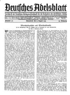 Deutsches Adelsblatt, Nr. 36, 53 Jahrg., 31 August 1935