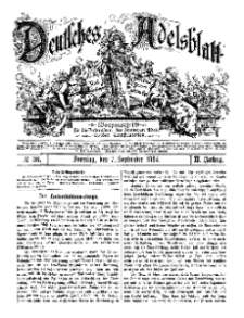 Deutsches Adelsblatt, Nr. 36, 2 Jahrg., 7 September 1884