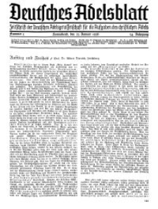 Deutsches Adelsblatt, Nr. 5, 54 Jahrg., 25 Januar 1936