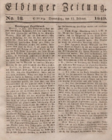 Elbinger Zeitung, No. 18 Donnerstag, 15. Februar 1849