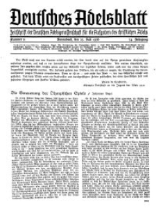 Deutsches Adelsblatt, Nr. 31, 54 Jahrg., 25 Juli 1936