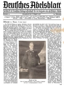 Deutsches Adelsblatt, Nr. 33, 54 Jahrg., 8 August 1936