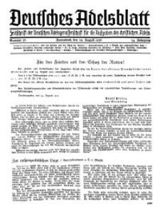 Deutsches Adelsblatt, Nr. 36, 54 Jahrg., 29 August 1936