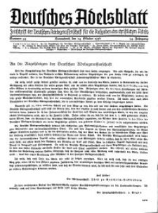 Deutsches Adelsblatt, Nr. 44, 54 Jahrg., 24 Oktober 1936