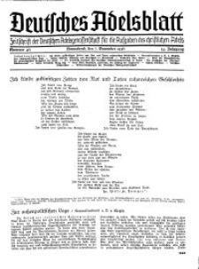 Deutsches Adelsblatt, Nr. 46, 54 Jahrg., 7 November 1936