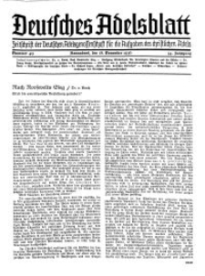 Deutsches Adelsblatt, Nr. 49, 54 Jahrg., 28 November 1936