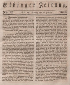 Elbinger Zeitung, No. 23 Montag, 26. Februar 1849