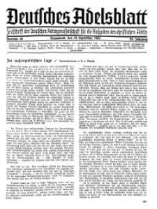 Deutsches Adelsblatt, Nr. 39, 55 Jahrg., 25 September 1937
