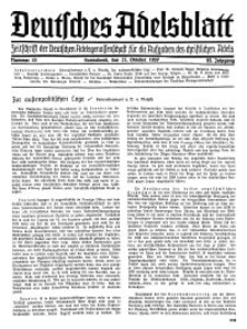 Deutsches Adelsblatt, Nr. 43, 55 Jahrg., 23 Oktober 1937