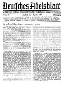 Deutsches Adelsblatt, Nr. 49, 55 Jahrg., 4 Dezember 1937