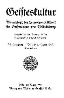 Geisteskultur. Monatshefte der Comenius-Gesellschaft für Kultur und Geistesleben, 1927, 36. Band, Heft 3-4