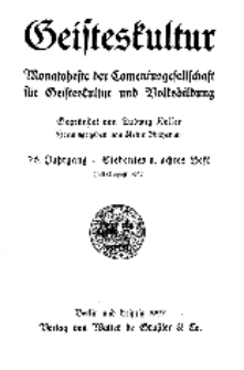 Geisteskultur. Monatshefte der Comenius-Gesellschaft für Kultur und Geistesleben, 1927, 36. Band, Heft 7-8