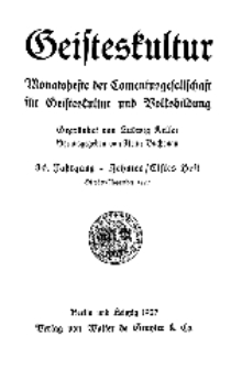 Geisteskultur. Monatshefte der Comenius-Gesellschaft für Kultur und Geistesleben, 1927, 36. Band, Heft 10-11