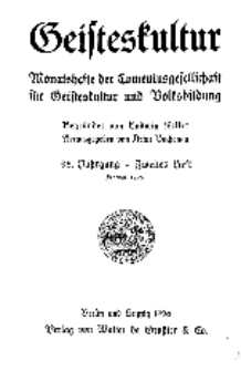 Geisteskultur. Monatshefte der Comenius-Gesellschaft für Kultur und Geistesleben, 1926, 35. Band, Heft 2