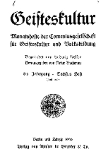 Geisteskultur. Monatshefte der Comenius-Gesellschaft für Kultur und Geistesleben, 1926, 35. Band, Heft 6