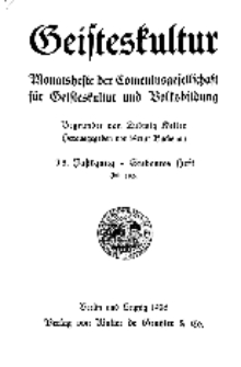 Geisteskultur. Monatshefte der Comenius-Gesellschaft für Kultur und Geistesleben, 1926, 35. Band, Heft 7