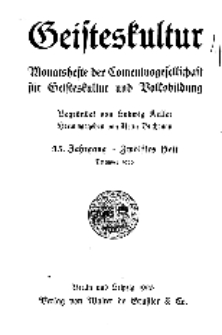 Geisteskultur. Monatshefte der Comenius-Gesellschaft für Kultur und Geistesleben, 1926, 35. Band, Heft 12