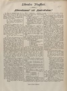 Liberales Flugblatt. "Liberalismu"s und "Landeskultur"