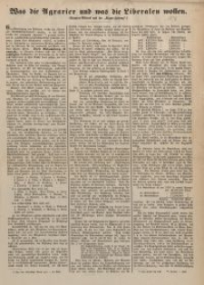 Was die Agrarier und was die Liberalen wollen