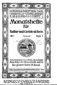 Monatshefte der Comenius-Gesellschaft für Kultur und Geistesleben, Januar 1917, 26. Band, Heft 1