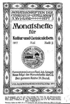 Monatshefte der Comenius-Gesellschaft für Kultur und Geistesleben, Mai 1917, 26. Band, Heft 3