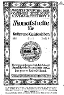 Monatshefte der Comenius-Gesellschaft für Kultur und Geistesleben, Juli 1917, 26. Band, Heft 4