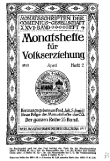 Monatshefte der Comenius-Gesellschaft für Volkserziehung, April 1917, 25. Band, Heft 2