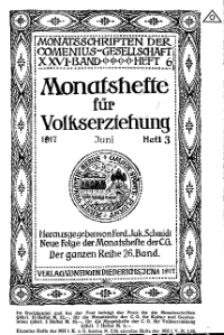 Monatshefte der Comenius-Gesellschaft für Volkserziehung, Juni 1917, 25. Band, Heft 3