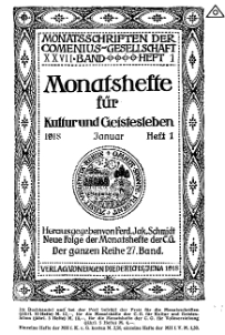 Monatshefte der Comenius-Gesellschaft für Kultur und Geistesleben, Januar 1918, 27. Band, Heft 1
