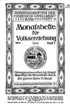 Monatshefte der Comenius-Gesellschaft für Volkserziehung, April 1918, 26. Band, Heft 2