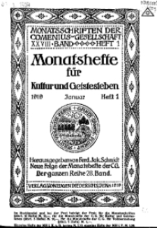 Monatshefte der Comenius-Gesellschaft für Kultur und Geistesleben, Januar 1919, 28. Band, Heft 1
