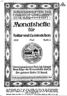 Monatshefte der Comenius-Gesellschaft für Kultur und Geistesleben, Mai 1919, 28. Band, Heft 3