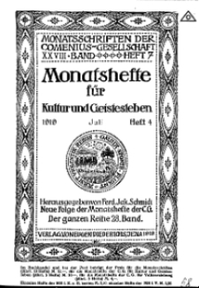 Monatshefte der Comenius-Gesellschaft für Kultur und Geistesleben, Juli 1919, 28. Band, Heft 4