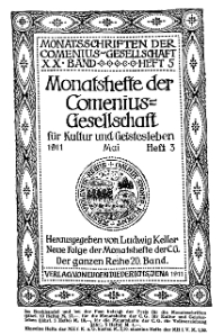 Monatshefte der Comenius-Gesellschaft für Kultur und Geistesleben, Mai 1911, 20. Band, Heft 3