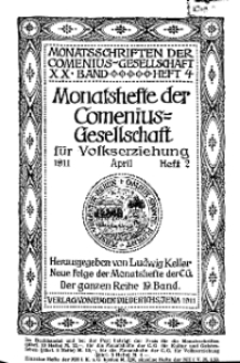 Monatshefte der Comenius-Gesellschaft für Volkserziehung, April 1911, 19. Band, Heft 2