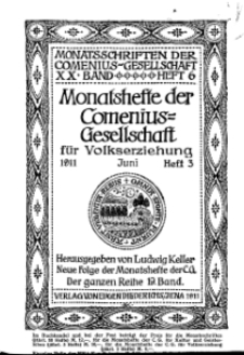 Monatshefte der Comenius-Gesellschaft für Volkserziehung, Juni 1911, 19. Band, Heft 3
