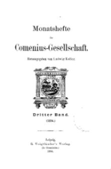 Monatshefte der Comenius-Gesellschaft, 1894, 3. Band, Inhalt